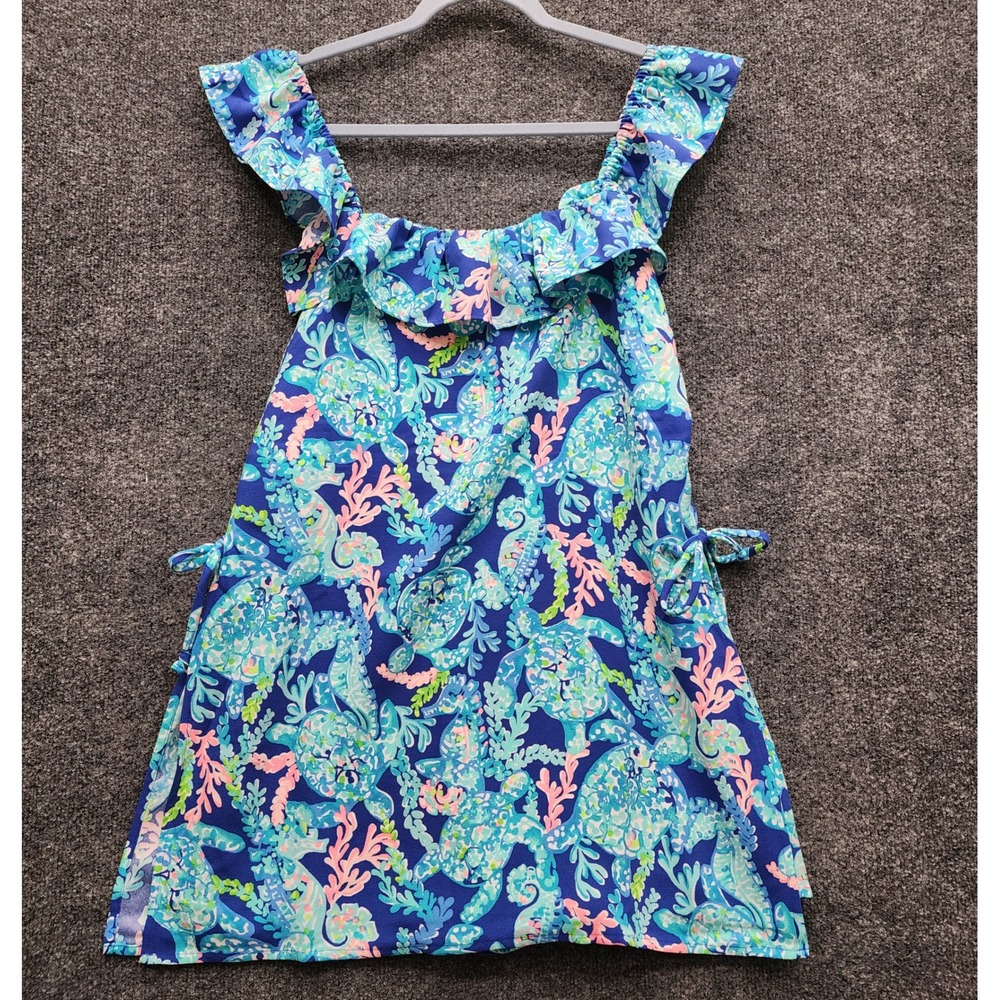 NWT Lilly Pulitzer Zoya Ruffle Sea Turtle Print Skort Romper Resort Size 8